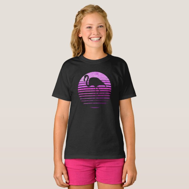 Camiseta Zoológico Flamingo Animal Tropical Summer Sunrise (Anverso completo)