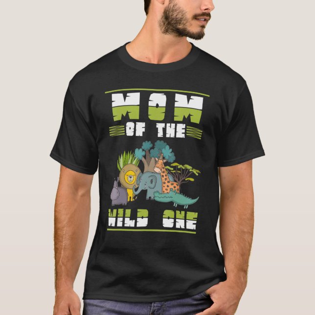 Camiseta Zoológico Mamá Niños Chicas de Cumpleaños Familia  (Anverso)