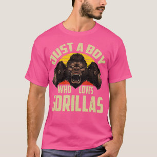 Camiseta Zoológico Retro Ape Animal Gorilla Lover Boys Monk