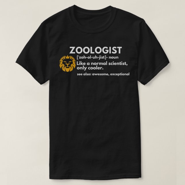 Camiseta Zoólogo Definición Graciosa Zoología Ciencia Regal (Diseño del anverso)