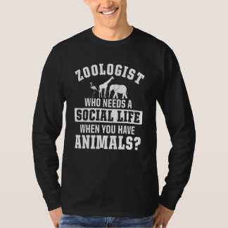 Camiseta Zoólogo Mantenimiento de zoológico Zoológico Vida 