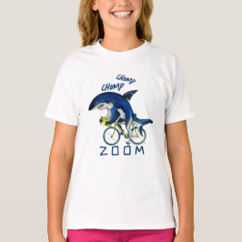 Camiseta Zoom La Velocidad Del Tiburón En Una Bicicleta