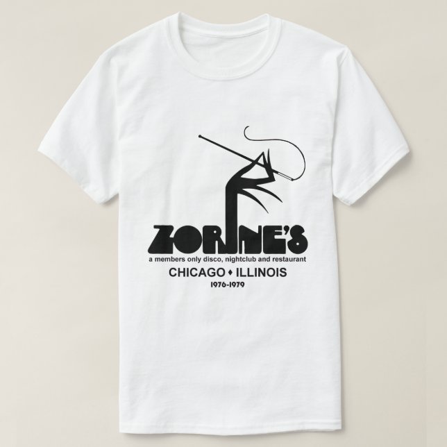 Camiseta Zorine's Restaurant Disco Nightclub, Chicago, IL (Diseño del anverso)