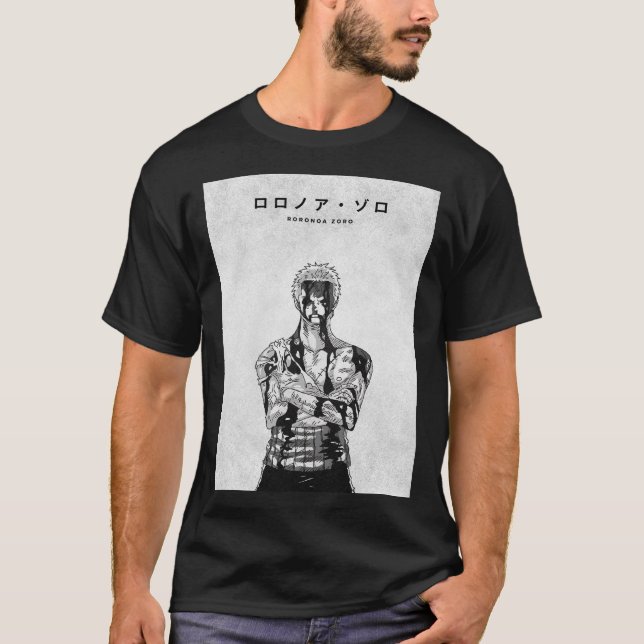 Camiseta Zoro One Piece Monochrome Minimalist (Anverso)