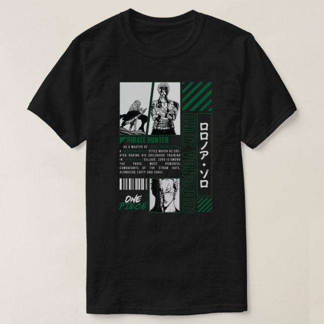 CAMISETA ZORO - UNA PIEZA - URBANO. V0.1 (Diseño del anverso)