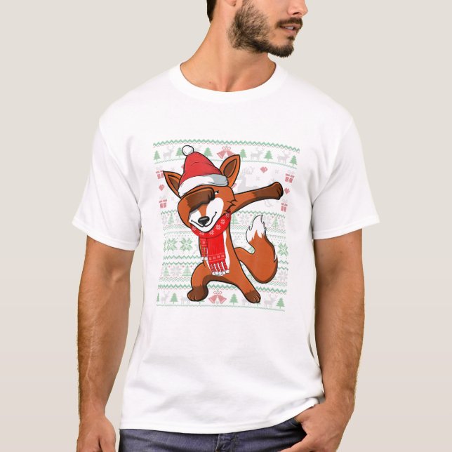 Camiseta Zorra fea de Navidad haciendo dab (Anverso)