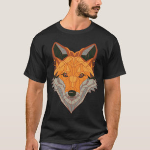 Camiseta Zorra majestuosa Fox detallada cara de polígono