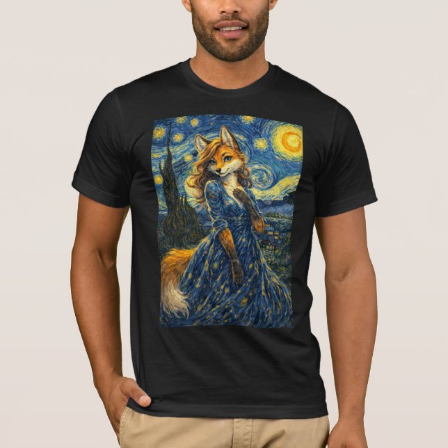 Camiseta Zorra Nocturna Estrellada (Anverso)