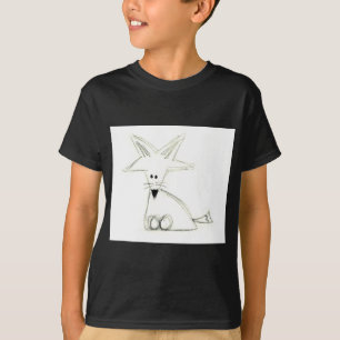 Camiseta zorrito garabato negro blanco gris simple dibujo n