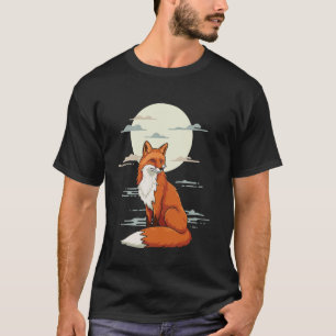 Camiseta Zorro a la luz de la luna Reflexión tranquila Espí