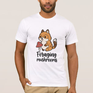Camiseta Zorro Adorable Buscando Setas Arte del Bosque
