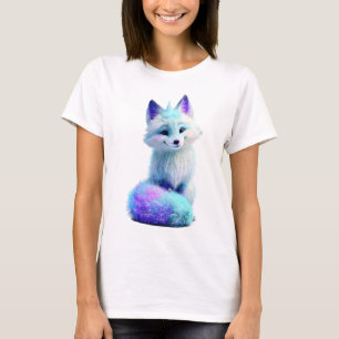Camiseta Zorro Ártico Galaxia Celeste Mujeres