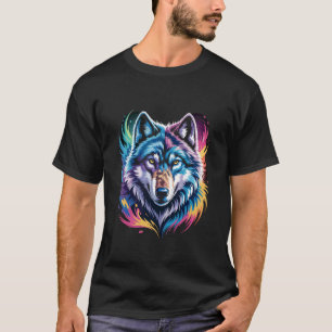 Camiseta Zorro Colorido Gráfico Divertido Salpicaduras Acua