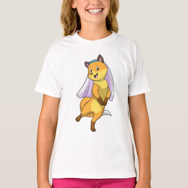 Camiseta Zorro como novia con velo (Anverso)