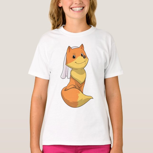Camiseta Zorro como novia con velo (Anverso)
