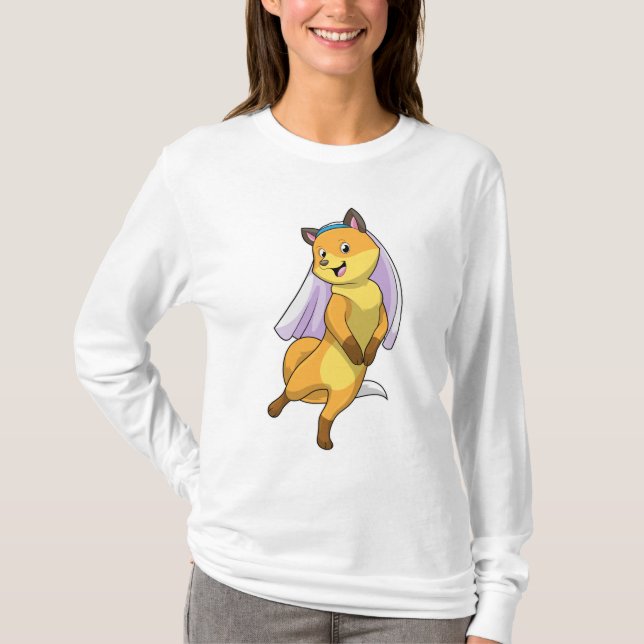 Camiseta Zorro como novia con velo (Anverso)