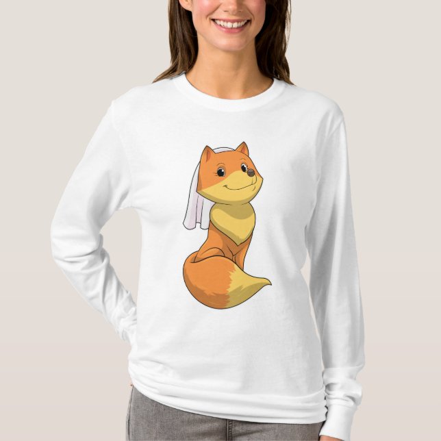 Camiseta Zorro como Novia con Velo (Anverso)