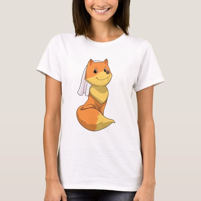 Camiseta Zorro como Novia con Velo (Anverso)