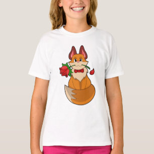Camiseta Zorro con flor de rosa