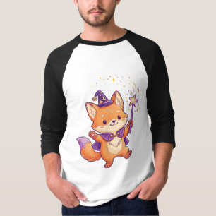 Camiseta Zorro de brujo lindo lanzando hechizo mágico Hallo
