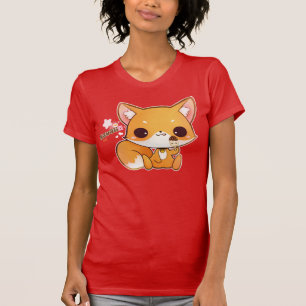 Camiseta Zorro de Kawaii con helado lindo