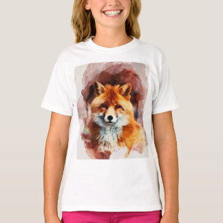 Camiseta zorro de la acuarela