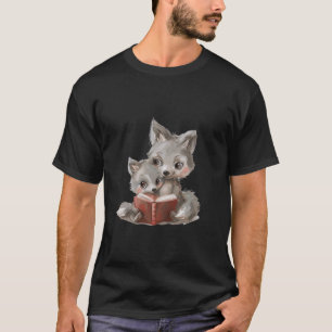 Camiseta zorro de lectura de libros divertidos para mujeres