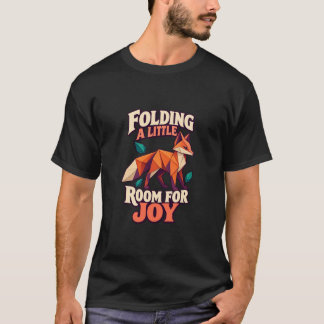 Camiseta Zorro de Origami Doblando un Pequeño Espacio para 