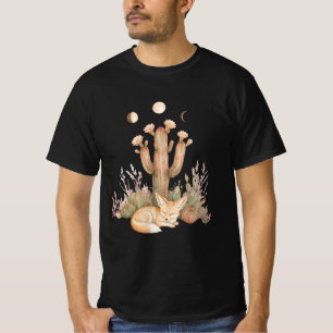 Camiseta Zorro del desierto boho durmiendo bajo cactus Sagu