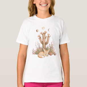 Camiseta Zorro del desierto boho durmiendo bajo cactus sagu