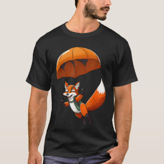 Camiseta Zorro divertido de paracaidismo retro Animal diver
