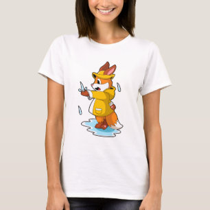Camiseta Zorro en la lluvia con gotas de lluvia