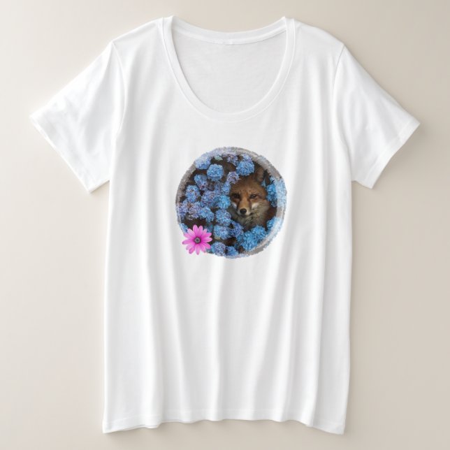 Camiseta Zorro entre flores (Anverso del diseño)