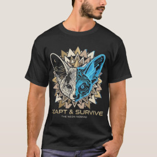 Camiseta Zorro Fennec Geométrico Cyberpunk