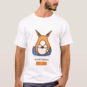 Camiseta Zorro introvertido divertido con batería social al
