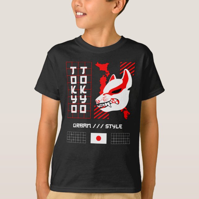Camiseta Zorro Kitsune Ciudad de Tokio (Anverso)