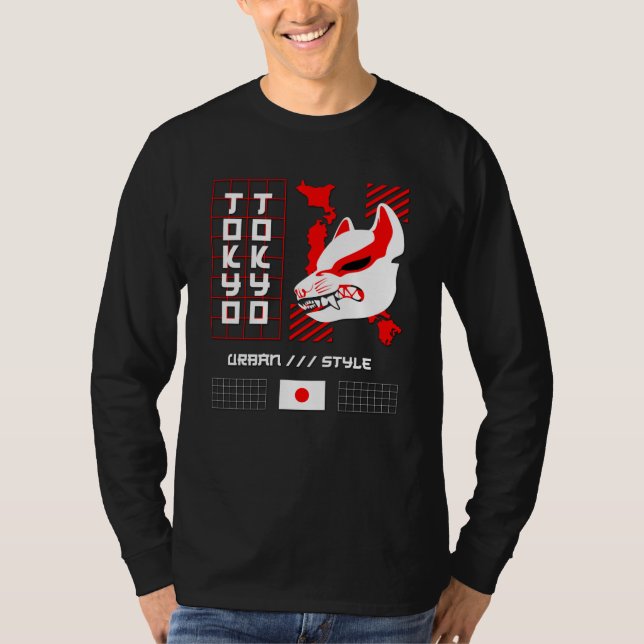 Camiseta Zorro Kitsune Ciudad de Tokio (Anverso)