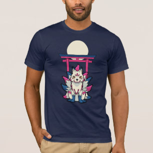 Camiseta Zorro Kitsune de Nueve Colas- Yokai Divertido