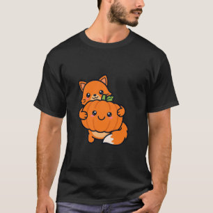 Camiseta Zorro Lindo Abrazando Calabaza Halloween