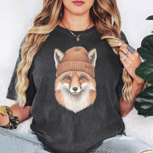 Camiseta Zorro Lindo con Gorro de Punto Gráfico