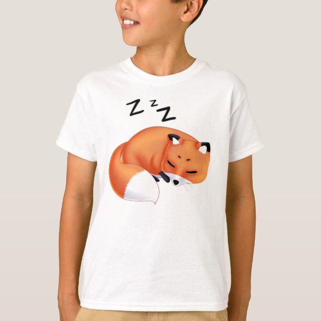 Camiseta Zorro lindo del dibujo animado el dormir de Kawaii (Anverso)
