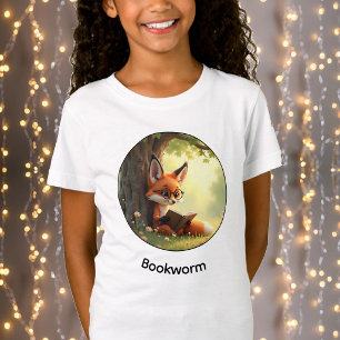 Camiseta Zorro lindo leyendo un libro, ratón de biblioteca
