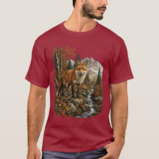 Camiseta Zorro majestuoso de otoño junto al arroyo de la mo