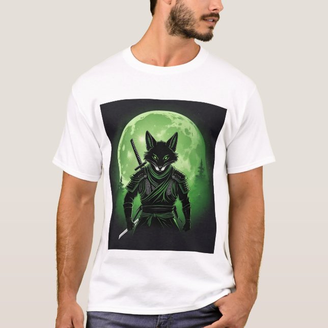 Camiseta Zorro negro de silueta (Anverso)