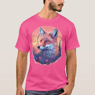Camiseta Zorro Realista Colorido En Naturaleza Salvaje En M