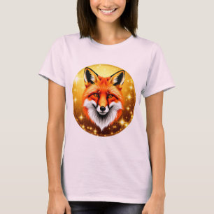 Camiseta Zorro Rojo con Fondo Dorado Brillante