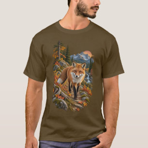 Camiseta Zorro Rojo Otoño Montaña Desierto