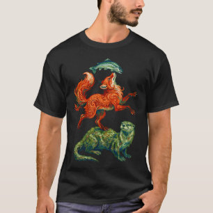 Camiseta Zorro Rojo Y Nutria De Río
