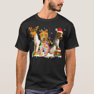 Camiseta Zorro Terriers de pelo rojo tres perros Reindeer N
