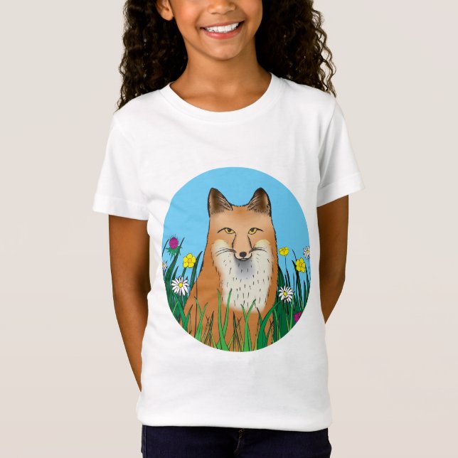 Camiseta Zorro y flores (Anverso)